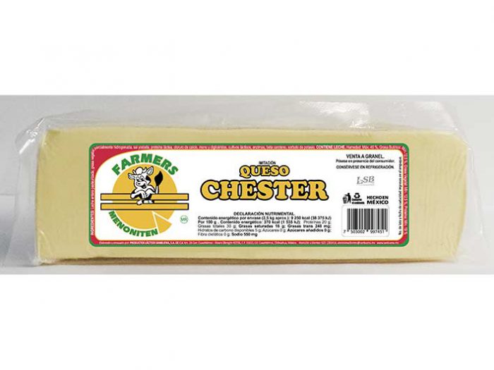 BARRA IMITACIÓN QUESO CHESTER FARMERS MENONITEN 2,5 kg