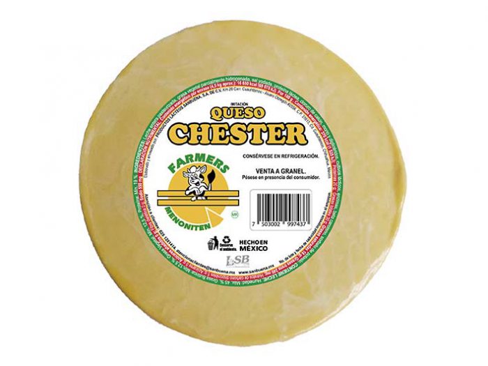 RUEDA CHICA IMITACIÓN QUESO CHESTER FARMERS MENONITEN 4,5 kg