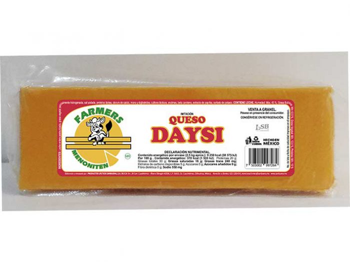 BARRA IMITACIÓN QUESO DAYSI FARMERS MENONITEN 2,5 kg