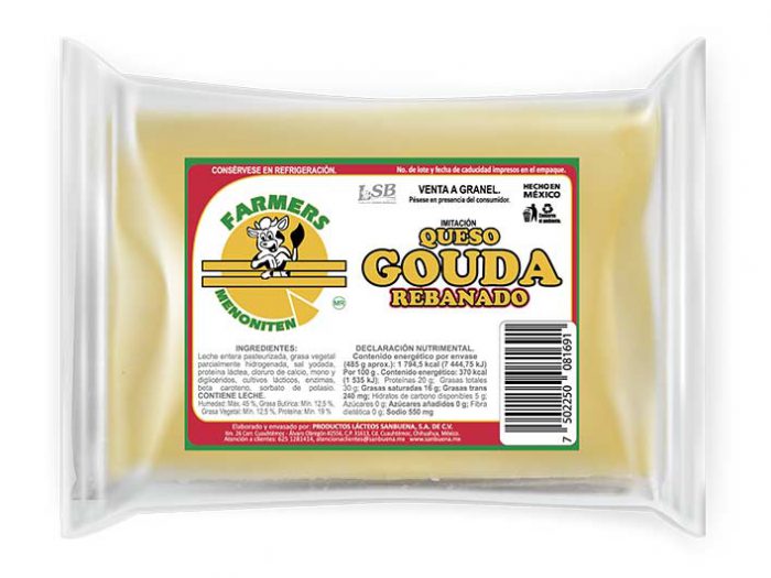 REBANADO IMITACIÓN QUESO GOUDA FARMERS MENONITEN 480 g