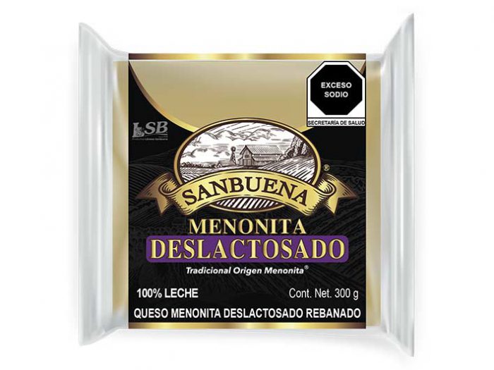 QUESO REBANADO MENONITA DESLACTOSADO SANBUENA 300 g pz