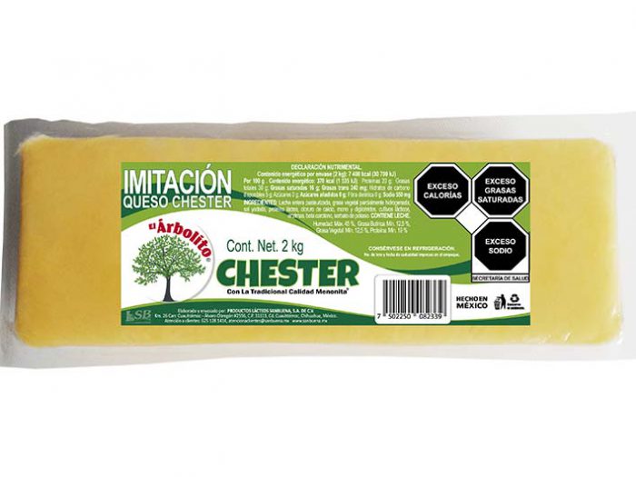 BARRA IMITACIÓN QUESO CHESTER EL ARBOLITO 2 kg pz (CONT. NETO.)