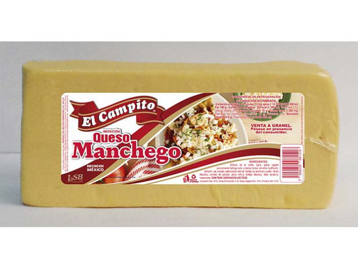 BARRA IMITACIÓN QUESO MANCHEGO EL CAMPITO EMPAQUE TRANS 3,3 kg