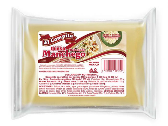 REBANADO IMITACIÓN QUESO MANCHEGO EL CAMPITO 480 g