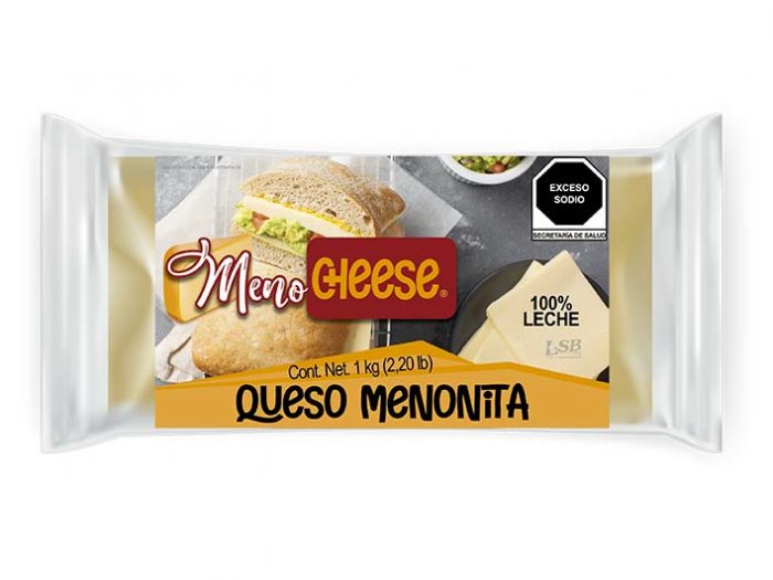 LSB - MEDIA BARRA QUESO MENONITA MENO CHEESE 1 kg 2.20 lb pz